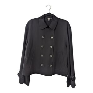 DKNY Black Double-Breasted Short Jacket
